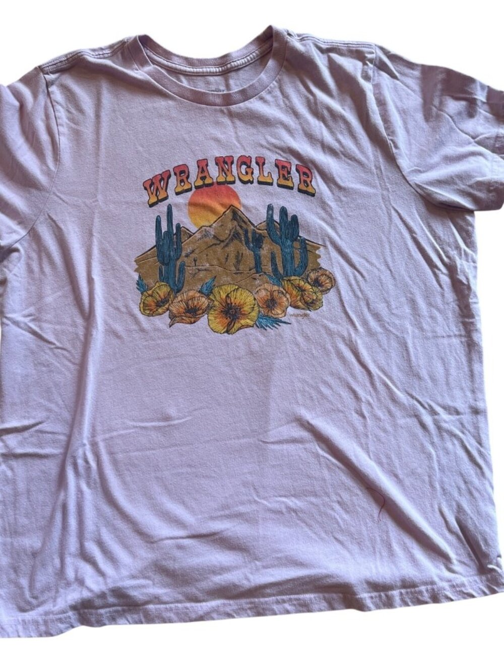 Wrangler lavender SS T shirt desert scene top Women XL